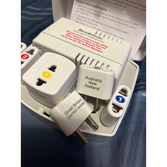 Brookstone 7-Piece Conv Kit, Appliances 50-1800 Watts Dual, w/ Plug Adapters - Picture 5 of 7